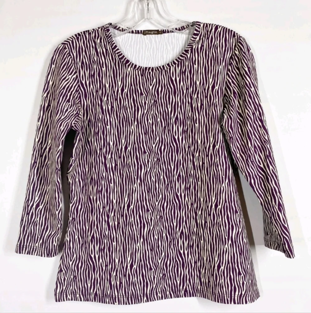 J. McLaughlin Size S Small Catalina Cloth Top Purple Zebra Animal Print WT185 - Picture 2 of 7